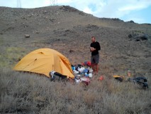 First night in the tent with Lukash, my Czech friend with whom I met in Almaty